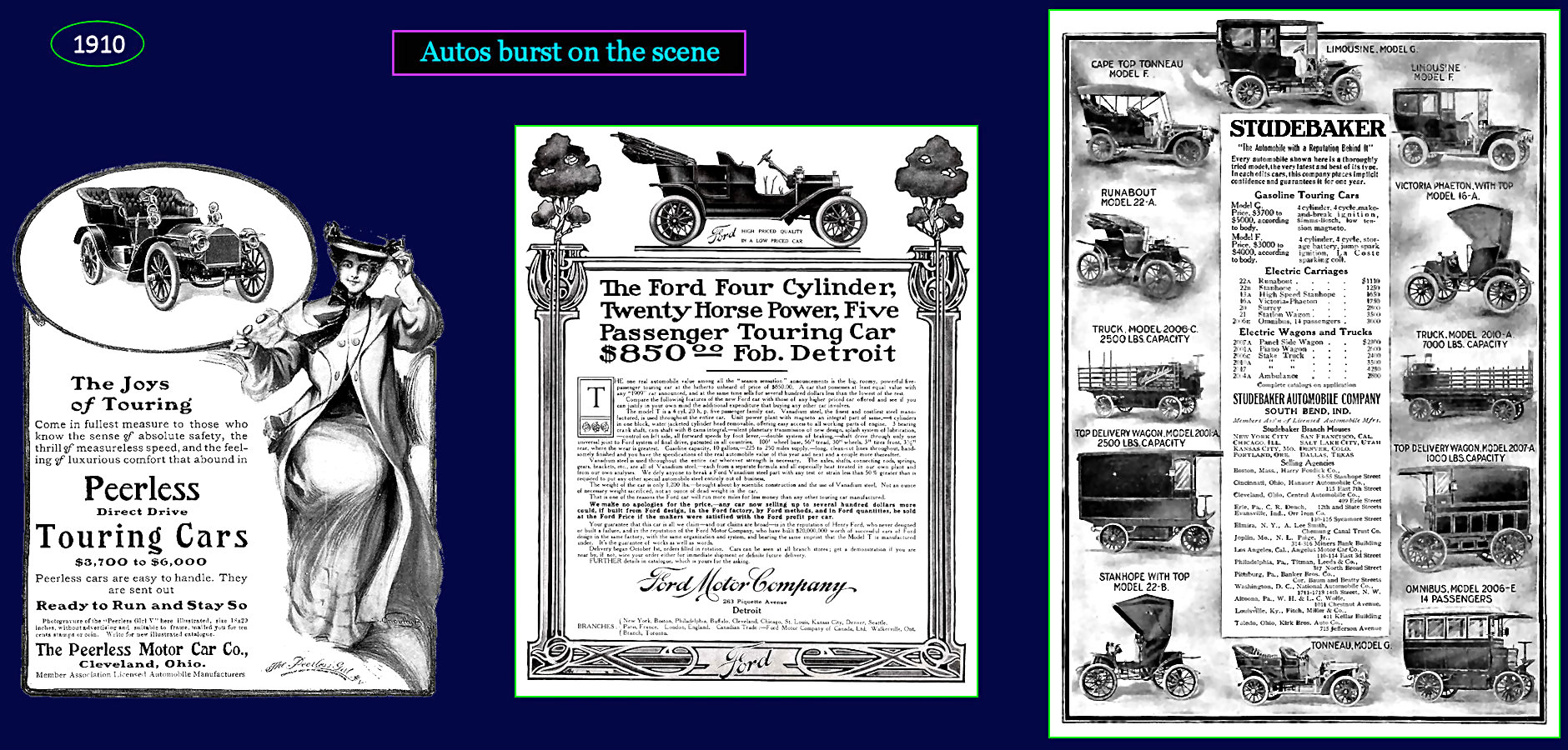 Car advertising, 1910